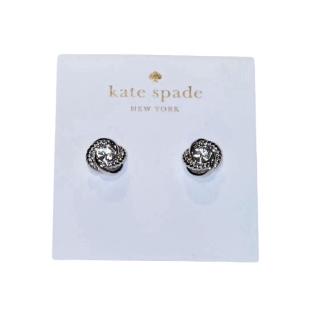 Kate Spade New York Infinity & Beyond Knot Silver Tone Stud Earrings NEW Gift